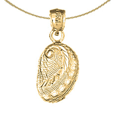 Sterling Silver Shell Pendant (Rhodium or Yellow Gold-plated)