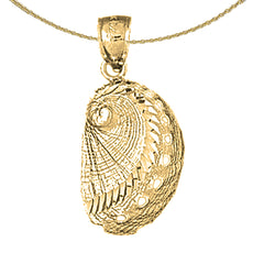 Sterling Silver Shell Pendant (Rhodium or Yellow Gold-plated)