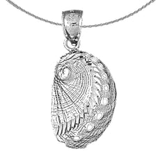 Sterling Silver Shell Pendant (Rhodium or Yellow Gold-plated)