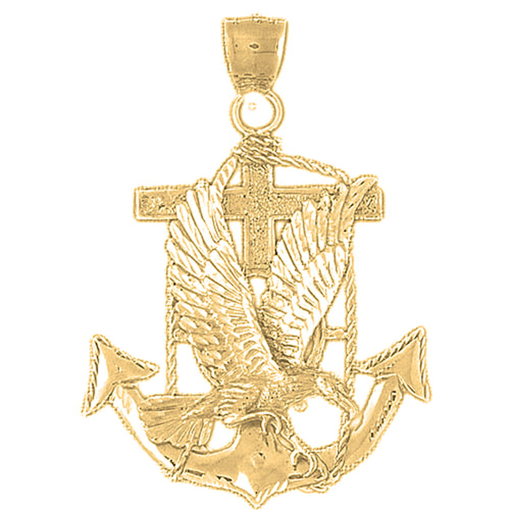 Yellow Gold-plated Silver Eagle Pendant