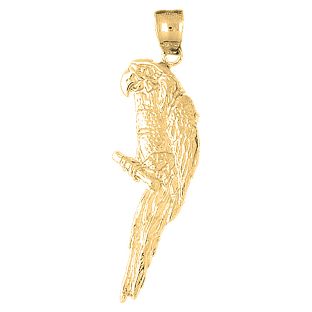 Yellow Gold-plated Silver Parrot Pendant