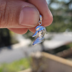 Colgante de pato de plata de ley (bañado en rodio o oro amarillo)