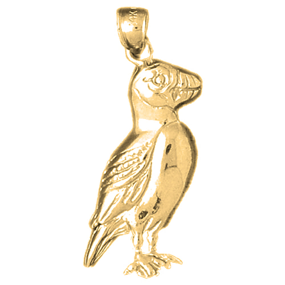Yellow Gold-plated Silver Parrot Pendant