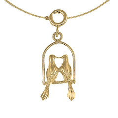 Colgante de loro de plata de ley (bañado en rodio o oro amarillo)