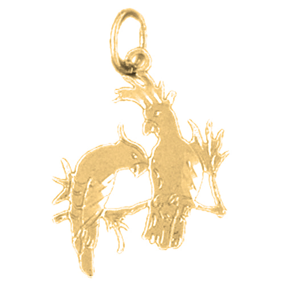 Yellow Gold-plated Silver Parrot Pendant
