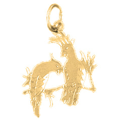 Yellow Gold-plated Silver Parrot Pendant