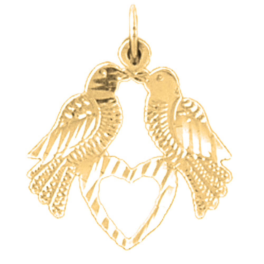 Yellow Gold-plated Silver Parrot Pendant