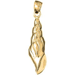 Yellow Gold-plated Silver Conch Shell Pendant