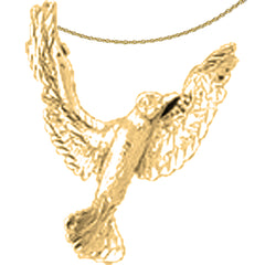 Sterling Silver Bird Pendant (Rhodium or Yellow Gold-plated)