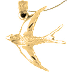 Sterling Silver Bird Pendant (Rhodium or Yellow Gold-plated)