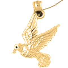 Sterling Silver Bird Pendant (Rhodium or Yellow Gold-plated)