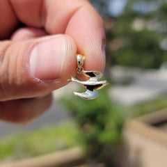 Sterling Silver Bird Pendant (Rhodium or Yellow Gold-plated)