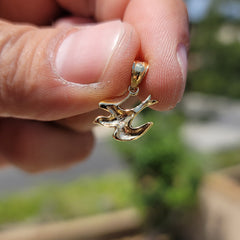 Sterling Silver Bird Pendant (Rhodium or Yellow Gold-plated)