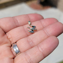 Sterling Silver Bird Pendant (Rhodium or Yellow Gold-plated)