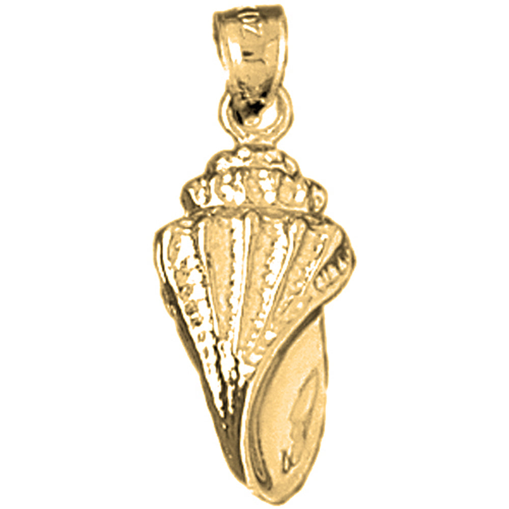 Yellow Gold-plated Silver Conch Shell Pendant
