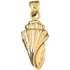 Yellow Gold-plated Silver Conch Shell Pendant