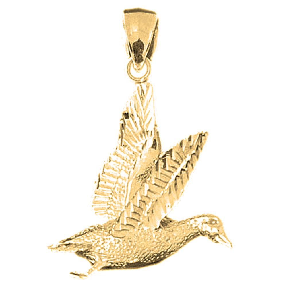 Yellow Gold-plated Silver Bird Pendant