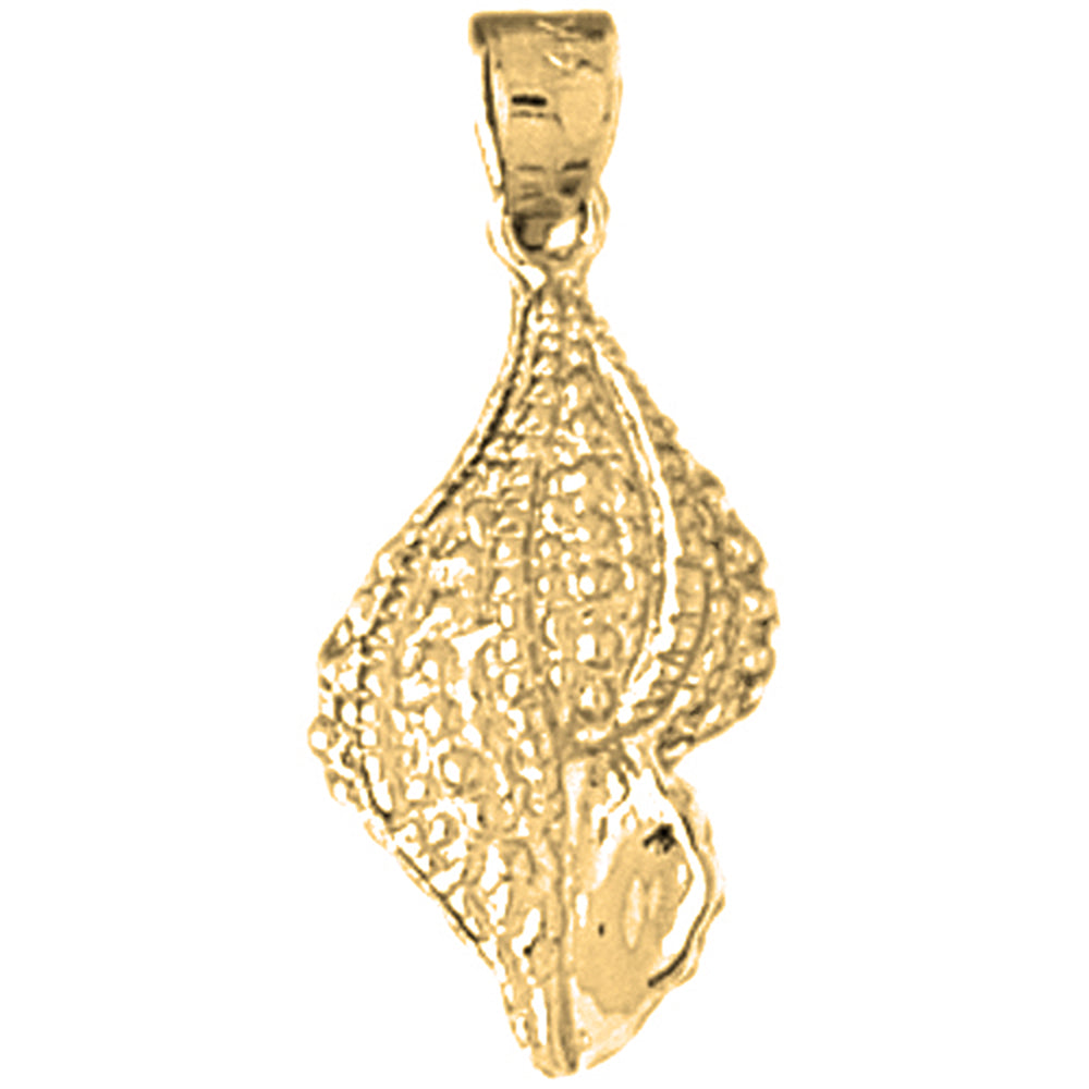 Yellow Gold-plated Silver Conch Shell Pendant