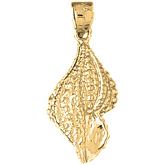 Yellow Gold-plated Silver Conch Shell Pendant