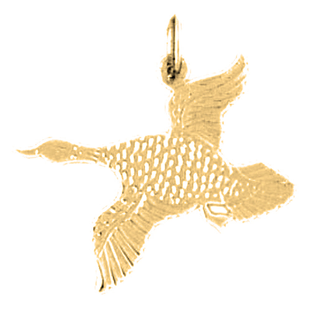 Yellow Gold-plated Silver Bird Pendant