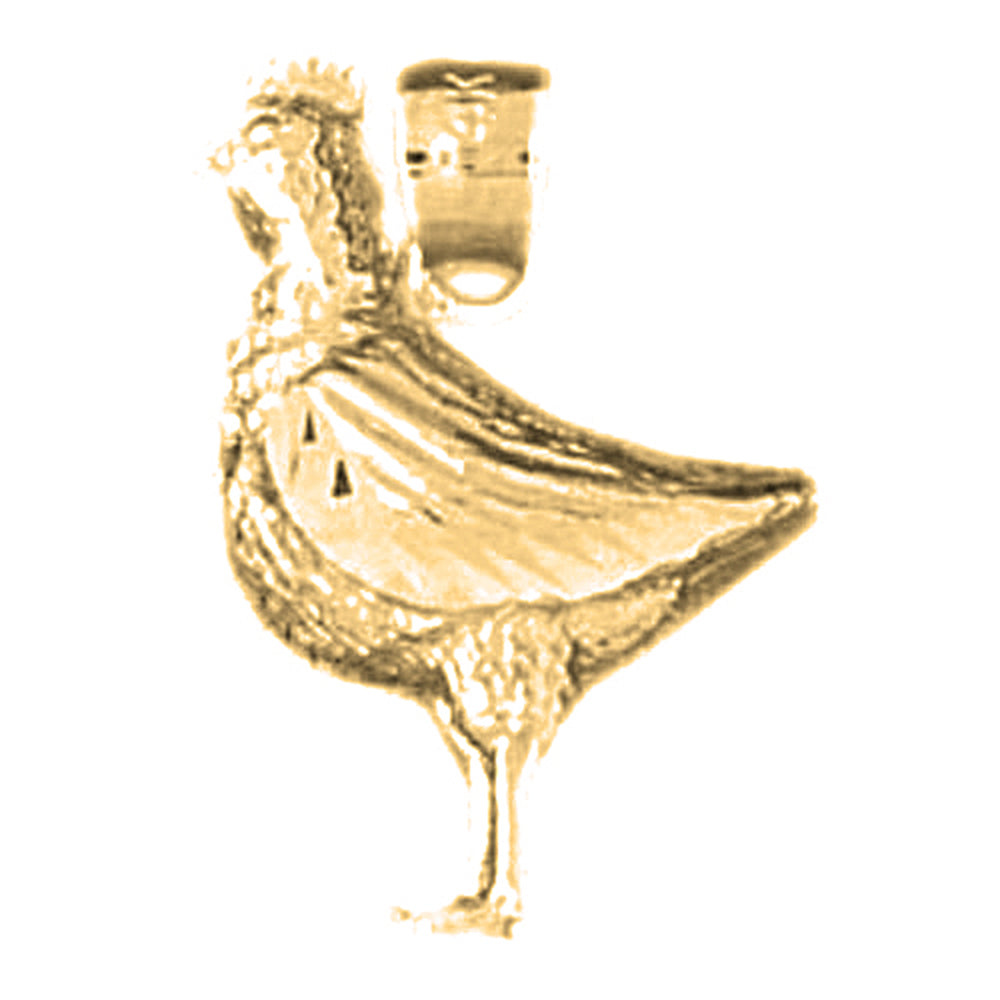 Yellow Gold-plated Silver Bird Pendant