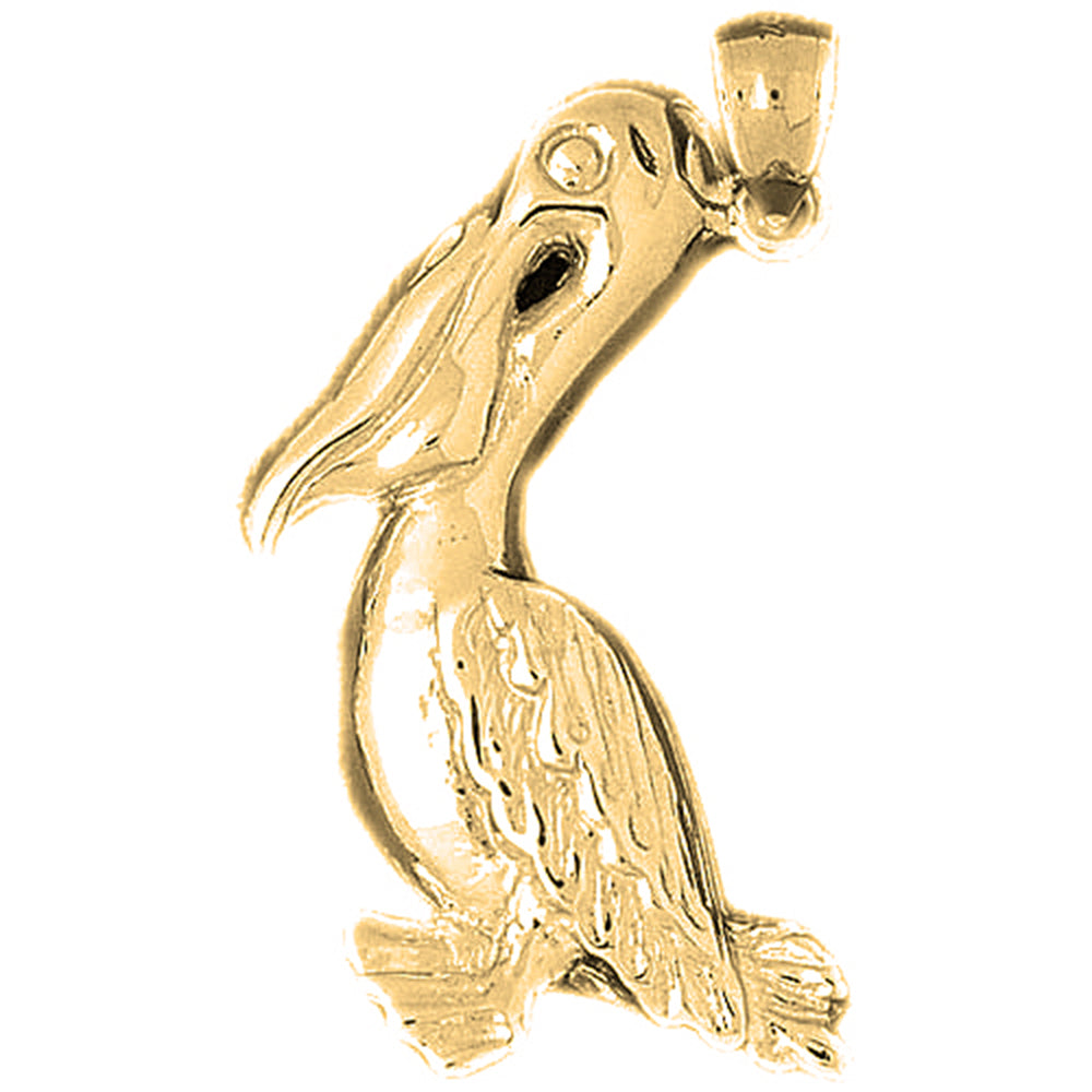 Yellow Gold-plated Silver Pelican Pendant