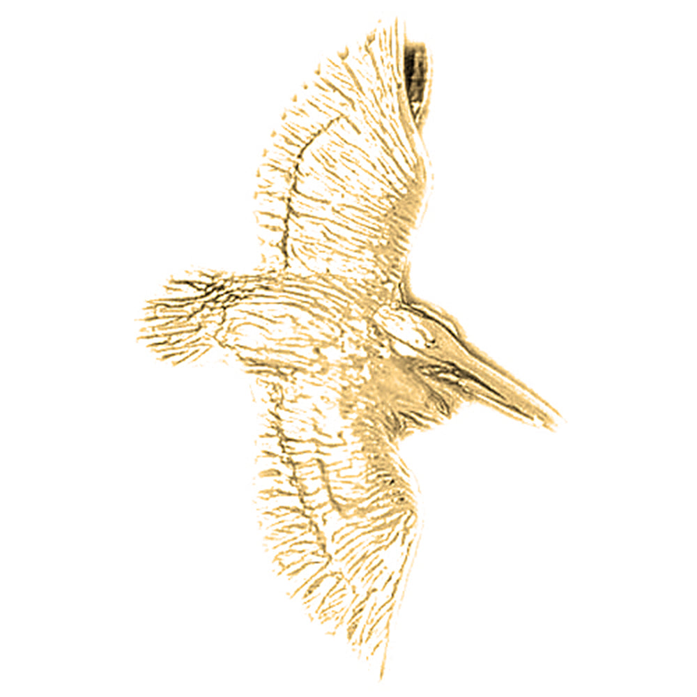 Yellow Gold-plated Silver Pelican Pendant