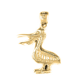Yellow Gold-plated Silver Pelican Pendant