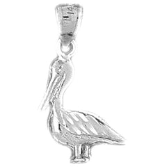 Sterling Silver 3D Pelican Pendant