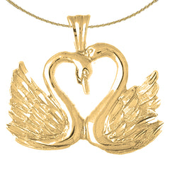 Colgante de cisne de plata de ley (bañado en rodio o oro amarillo)