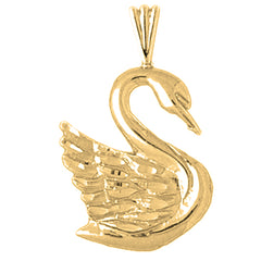 Yellow Gold-plated Silver Swan Pendant