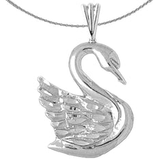 Colgante de cisne de plata de ley (bañado en rodio o oro amarillo)
