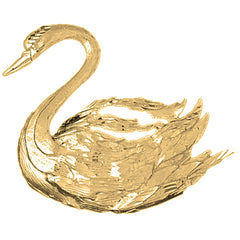 Yellow Gold-plated Silver Swan Pendant