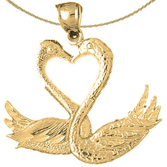 Colgante de cisne de plata de ley (bañado en rodio o oro amarillo)
