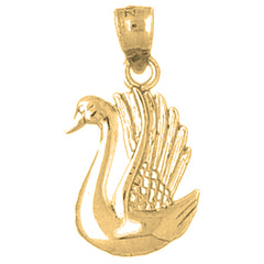 Yellow Gold-plated Silver Swan Pendant