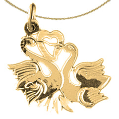 Colgante de cisne de plata de ley (bañado en rodio o oro amarillo)