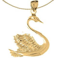 Colgante de cisne de plata de ley (bañado en rodio o oro amarillo)