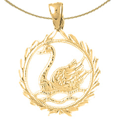 Colgante de cisne de plata de ley (bañado en rodio o oro amarillo)