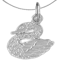 Sterling Silver Swan Pendant (Rhodium or Yellow Gold-plated)