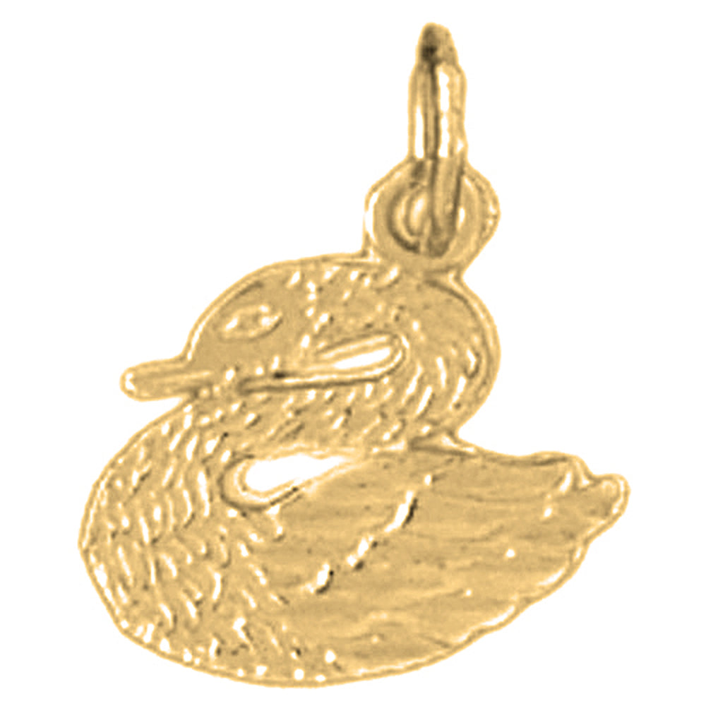 Yellow Gold-plated Silver Swan Pendant
