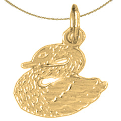 Sterling Silver Swan Pendant (Rhodium or Yellow Gold-plated)