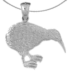 Sterling Silver Bird Pendant (Rhodium or Yellow Gold-plated)