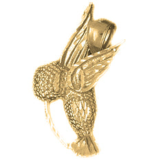 Yellow Gold-plated Silver Hummingbird Pendant