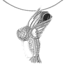 Colgante de colibrí de plata de ley (bañado en rodio o oro amarillo)