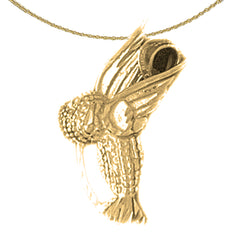 Colgante de colibrí de plata de ley (bañado en rodio o oro amarillo)