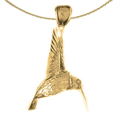 Colgante de colibrí de plata de ley (bañado en rodio o oro amarillo)