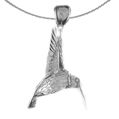 Colgante de colibrí de plata de ley (bañado en rodio o oro amarillo)