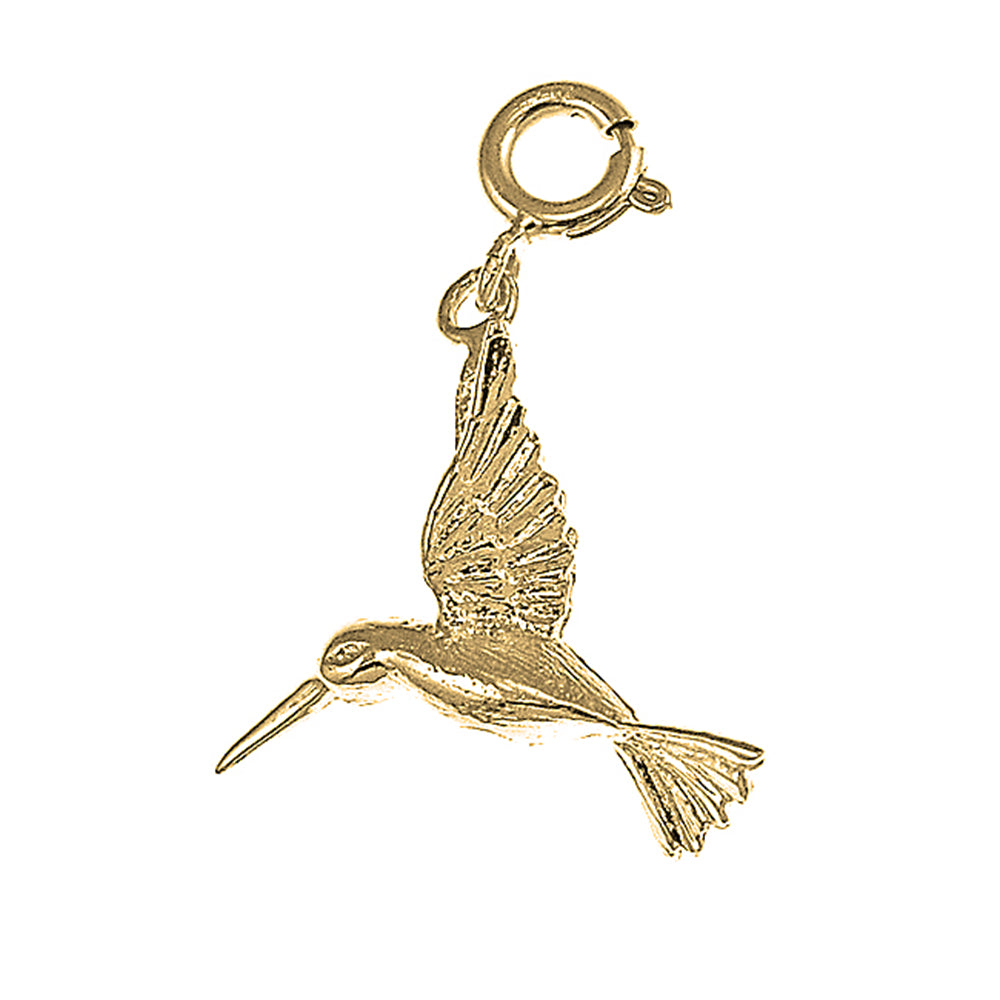 Yellow Gold-plated Silver Hummingbird Pendant