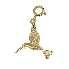 Yellow Gold-plated Silver Hummingbird Pendant