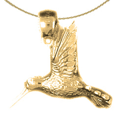 Colgante de colibrí de plata de ley (bañado en rodio o oro amarillo)